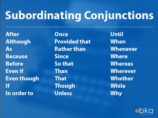 Subordinating Conjunction Swabi Examples