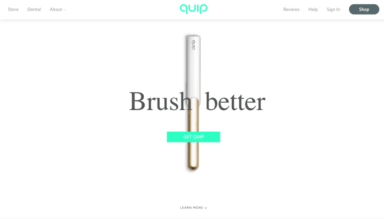 quip landing page example