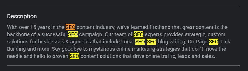 business keyword by business category in Google My Business