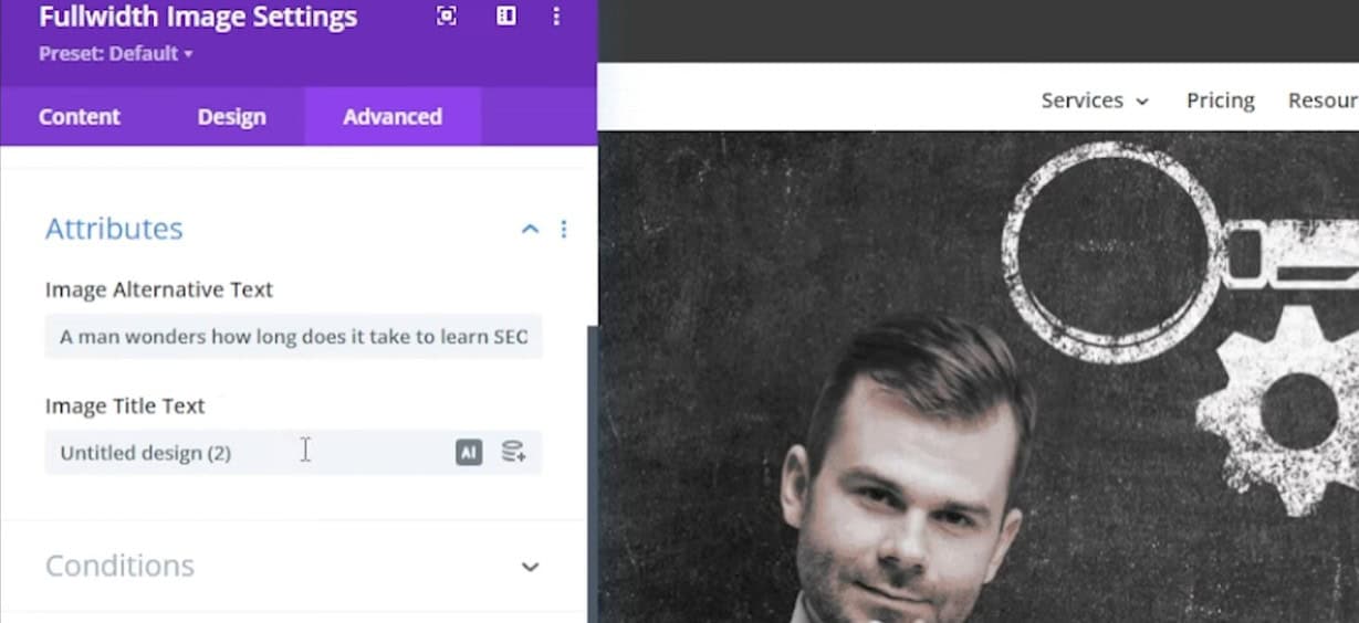 Screenshotted example of how to use alt text in images for SEO