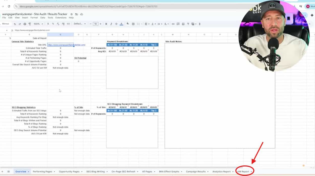 mapping keywords to performing pages in an SEO content audit