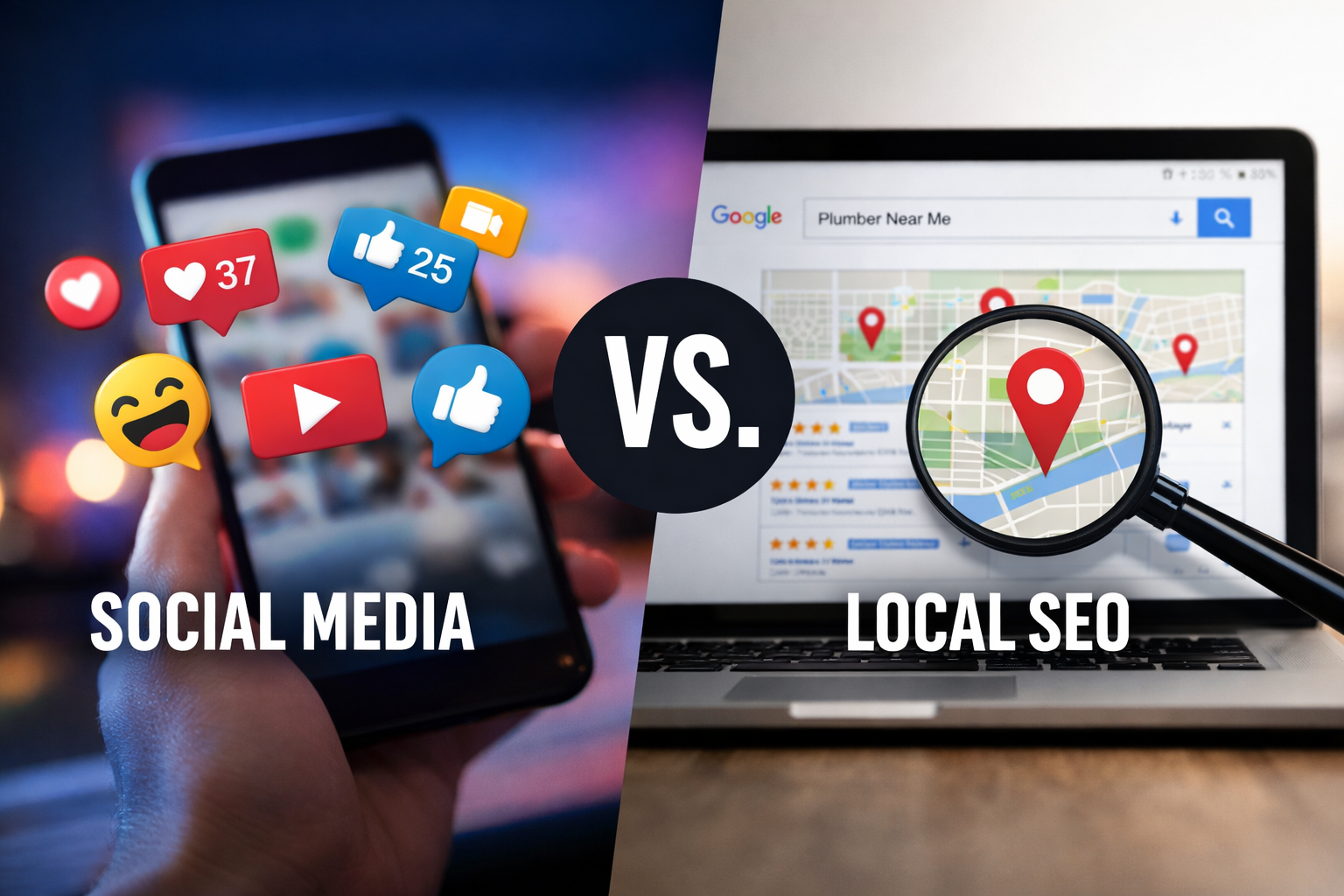 social meda vs local seo