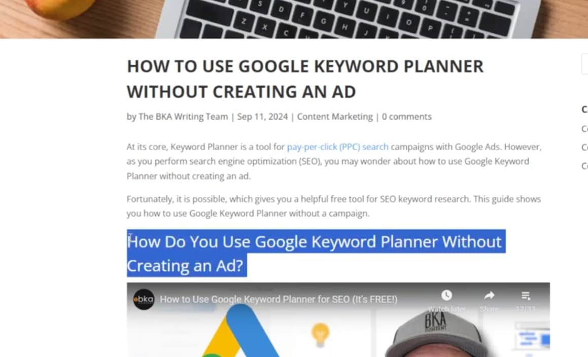 how to use keywords in headings for SEO