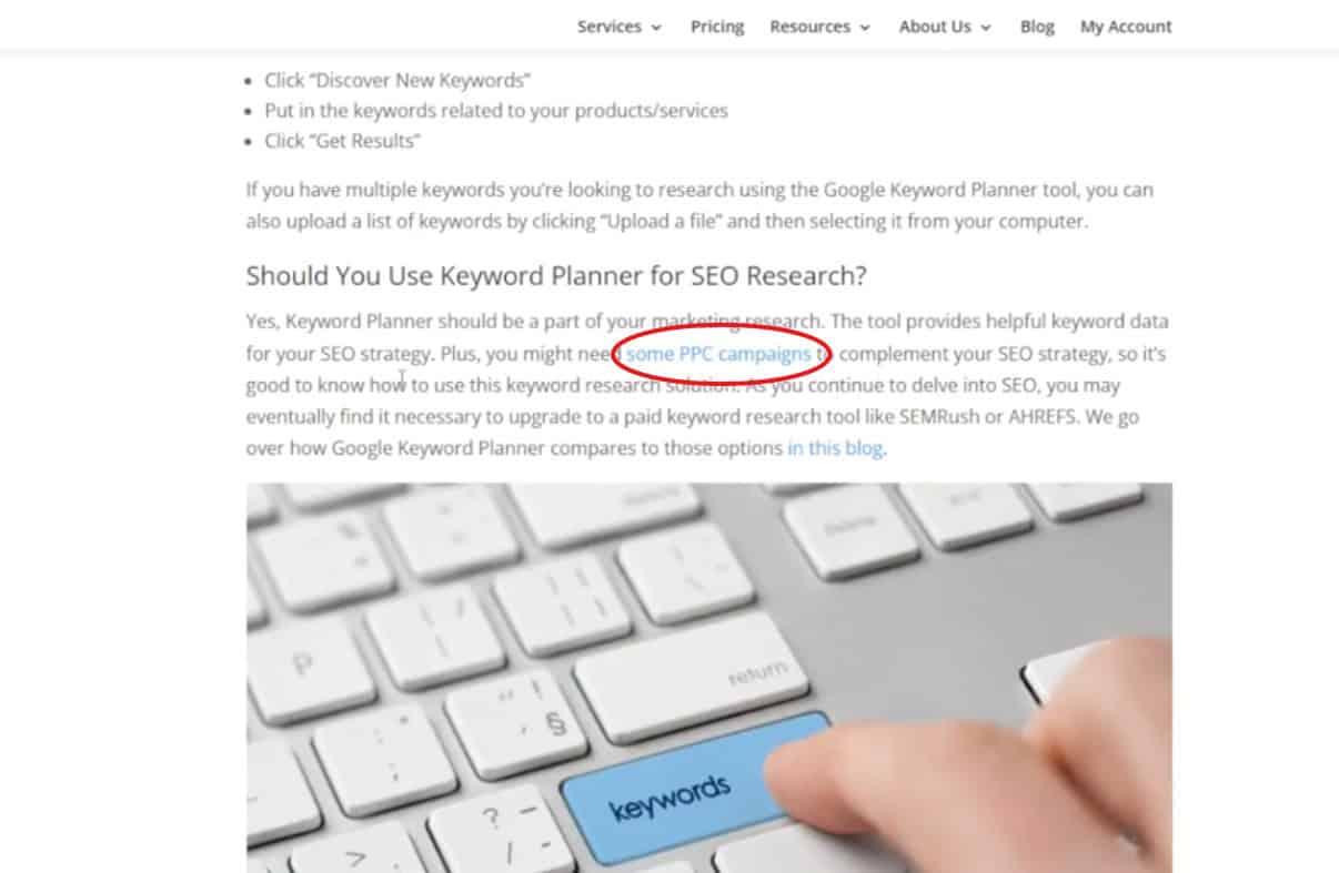 how to use keywords in anchor text links for SEO