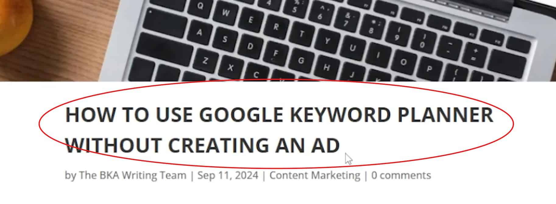 how to use keywords in page title