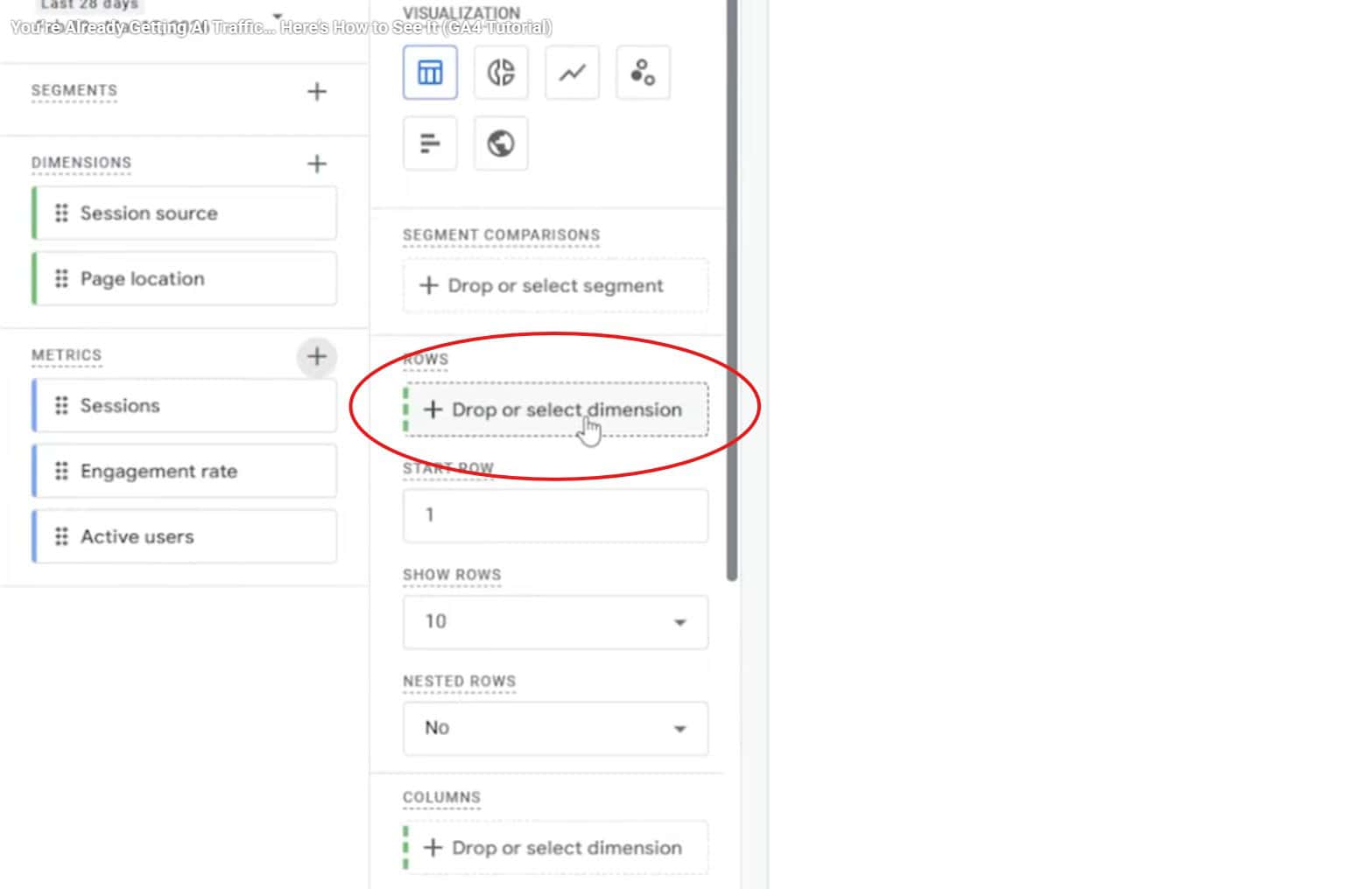 how to make a report in GA4 to see AI Traffic