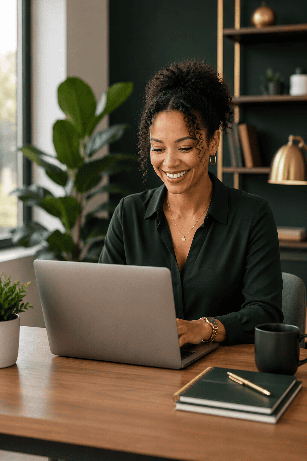 a business woman learning more about seo faqs