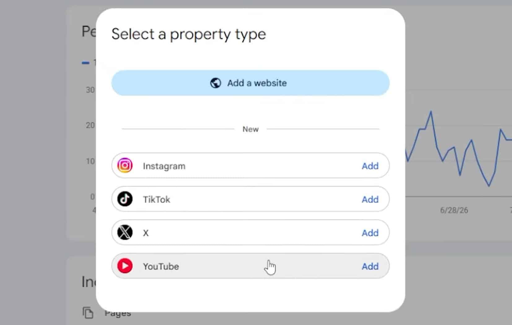 which social media accounts can you add to google search console