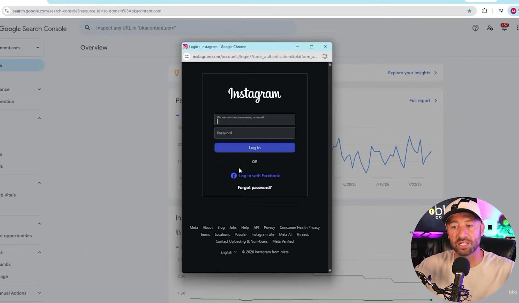 how to add instagram to google search console